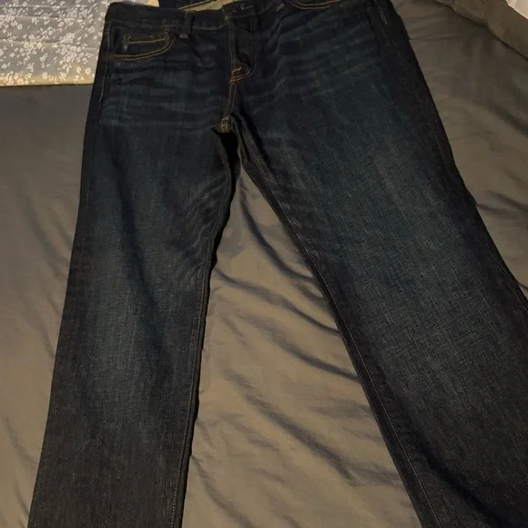 Abercrombie & Fitch Men's Classic Straight Jeans - Dark Blue - Picture 8 of 9